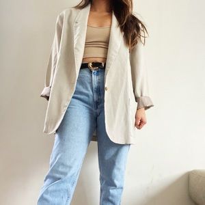 Vintage Checkered Mini Oversized Blazer